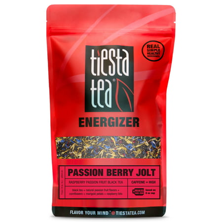 Tiesta Tea Passion Berry Jolt, Raspberry Passion Fruit Black Tea, 200 Servings, 1 Lb Bag, High Caffeine, Loose Leaf Black Tea Energizer Blend,