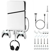 Welltop 6 in 1 PS5 Silm Wall Mount, Wall Mount Kit Compatible with Playstation 5 Slim Console (Disc and Digital Edition)