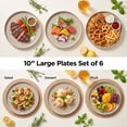 thumbnail image 5 of Onader 6 Piece Dinner Plates, 10.43 inch Large Dishes Set for Home Kitchen, Speckled Serving Plates for Salad Steak Dessert Fruit and Pasta, Microwave & Dishwasher Safe, Cappuccino Brown, 5 of 8