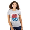 thumbnail image 3 of America Greatest Country in the World Womens Slim Fit Graphic Tee Brisco Brands M, 3 of 6