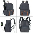 thumbnail image 2 of Mosiso Portable SLR Camera Backpack with Laptop Compartment&Built-in Photography Insert Bag&USB-Charging Port&Rain Cover for Canon/Nikon/Sony/Fujifilm/MacBook, Space Gray, 2 of 6