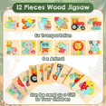 thumbnail image 3 of 12 Pieces Wooden Jigsaw Puzzles for Toddlers, Includes 6 Wooden Vehicle Car Puzzle and 6 Animal Jigsaw Puzzles Educational Learning Toys for Ages 1-3, 3 of 4