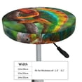 thumbnail image 4 of Gukieu Chameleon Print Round Chair Cover, Dust-proof and Non-slip Bar Chair Protective Cover, Suitable for Bars, Restaurants, Offices-14 inch, 4 of 7