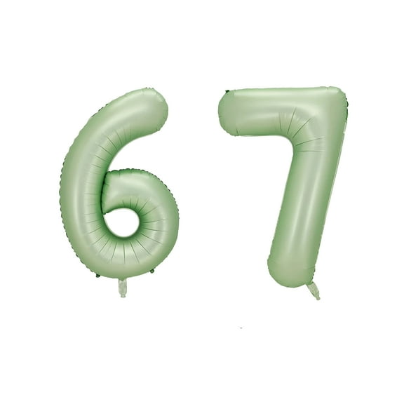 Number Sixty Seven Balloon Pastel Sage Green Number 67 Balloon 32" Large Party Balloon Decoration