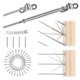 thumbnail image 1 of Muzata 30 Pares Kit De Hardware Para Barandilla De Cable De 1/8" Tensor De Palanca Swage Para Poste De Madera T316 Sistema De Barandilla De Cable De Cubierta De Acero Inoxidable Ángulo 180 Escaleras A, 1 of 5