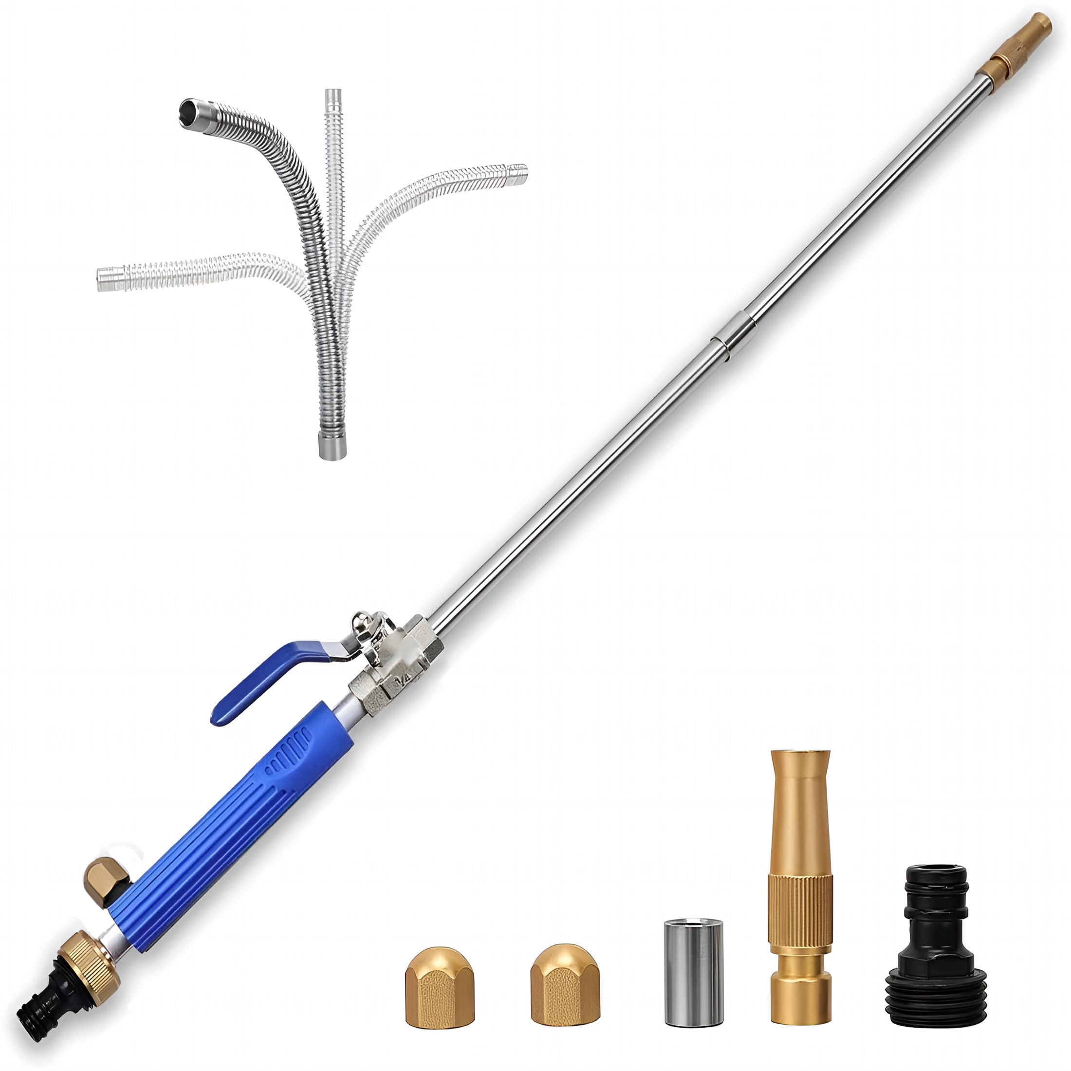 CURYMAY High Pressure Power Washer Wand, Watering Sprayer Cleaning Tool, Hydro Jet Water Hose Nozzle, Wand Lance for Gutter Patio Car Pet Window Blue