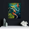 thumbnail image 4 of JEUXUS Wall Art Picture HD Print Chinese Abstract Nine Koi Fish Landscape On Canvas Poster Modern Decor, 4 of 4