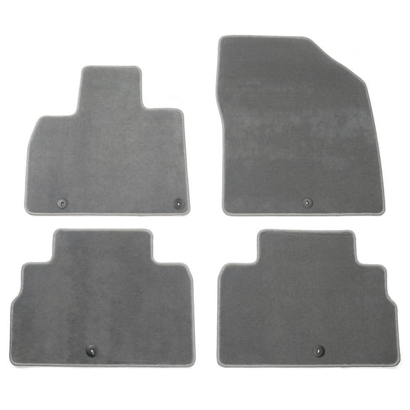 Ikon Motorsports Floor Mat Fits 2020-2025 Kia Telluride 4DR Gray Nylon OEM Fitment Style Front & Rear Floor Mats Anti-slip Carpets Replacement 4PCS