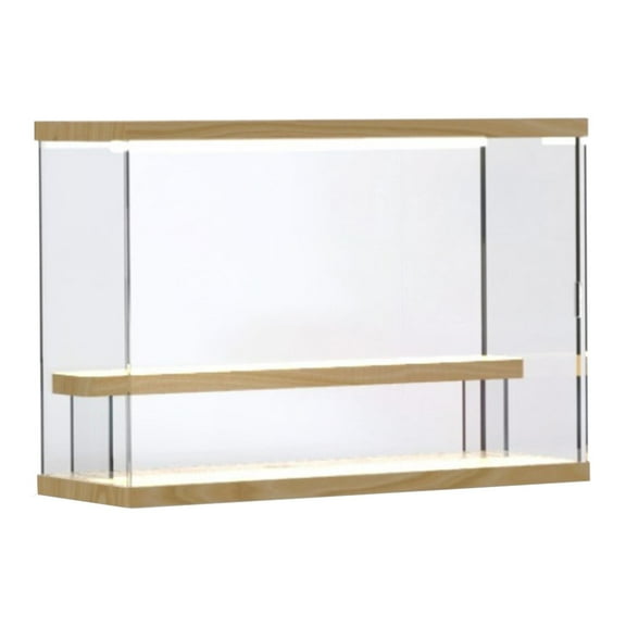 Dustproof Acrylic Display Rack with Lights Perfume Desserts Dolls Storage - , Multi 2 Step