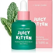 I Dew Care Face Serum - Juicy Kitten | With Kale, Heartleaf, Moringa Seed, Willow Bark Extarct, Purifying Power-Green Korean Skincare with Niacinamide, Green Juice for Face, Gift,1.01 Fl Oz