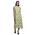 thumbnail image 1 of Bimba Robe de Plage Dos Nu Imprimée Feuilles pour Femmes Col Halter Long RayonDress-Medium, 1 of 6