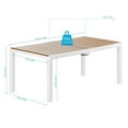 thumbnail image 6 of Afuera Living Modern 8-Seat Patio Dining Table in White / Teak Brown, 6 of 8