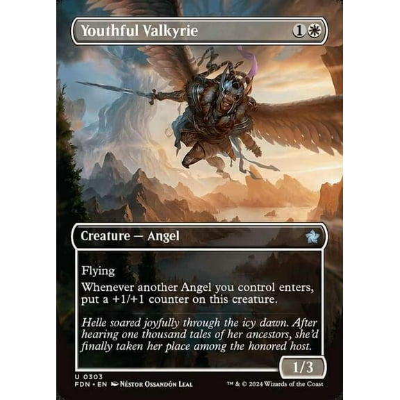 MtG Foundations Uncommon Youthful Valkyrie (Borderless FOIL) #303