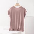 thumbnail image 4 of Fengqque Womens Basic T Shirts Summer Tops Modal Tshirts for Women V Neck Short Sleeve Casual Basic Loose Tops Women's Tops Khaki XL(XL), 4 of 6