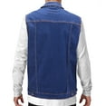 thumbnail image 2 of Men's Classic Button Up Casual Cotton Stretch Denim Biker Jean Jacket Vest (Sonte, XL), 2 of 3