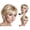 Gold Brown, variant on Fluffy oblique bangs golden white wig high temperature wire fashion wig women's wig style