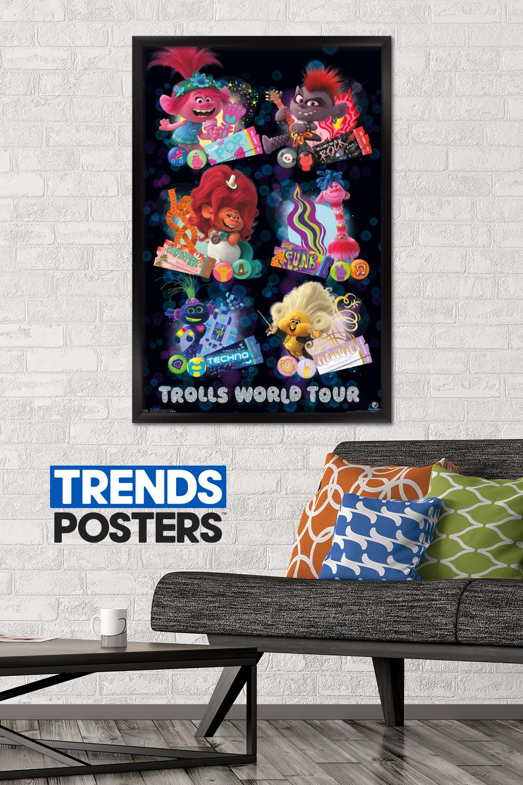 DreamWorks Trolls 2 - Grid Wall Poster, 22.375" x 34", Framed