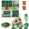 thumbnail image 2 of 5422 Pcs Beaded Plant Kit Forever Plant Kit Green Glass Beads for Plant Making,Green Beads for Beaded Plants with Video Tutorials,Forever Plant Beads Leaf Bead for Jewelry Making DIY Craft, 2 of 9