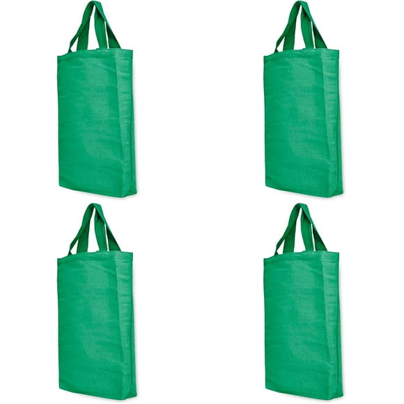 JUCOBEE Green Eco-Friendly Tote – Reusable Juco Grocery Bag for Farmers Markets, Festive Gifting, or Sustainable Living – Flat Handle Tote for Christmas & Everyday, 18″ x 13″ x 3″