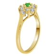 thumbnail image 2 of 14k Yellow Gold, Fancy Small Cluster Ring Cut Green CZ May Synthetic Birthstones Size 5, 2 of 3