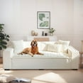 thumbnail image 6 of JIAN YA NA Anti Slip Couch Covers Sofa Mat, Thickened Corduroy Furniture Protector Mat, Washable Sofa Slipcover Dogs Pets Bed Pad (Milky White, 90x160cm), 6 of 15