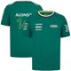 thumbnail image 3 of Camisetas del equipo de F1 Aston Martin 2023, camisetas del piloto de carreras español Fernando Alonso 14 y Stroll 18, camisetas para niños en 3D de gran oferta, 3 of 5