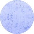 thumbnail image 1 of Ahgly Company Machine Washable Indoor Round Oriental Blue Traditional Area Rugs, 3' Round, 1 of 4