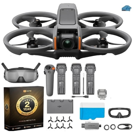 DJI Avata 2 Fly Smart Combo with 2-Year Warranty | 3-Battery FPV Drone Bundle | Goggles N3 & RC Motion 3, 4K POV Camera, 128GB MicroSD & Safety Strobe Lights
