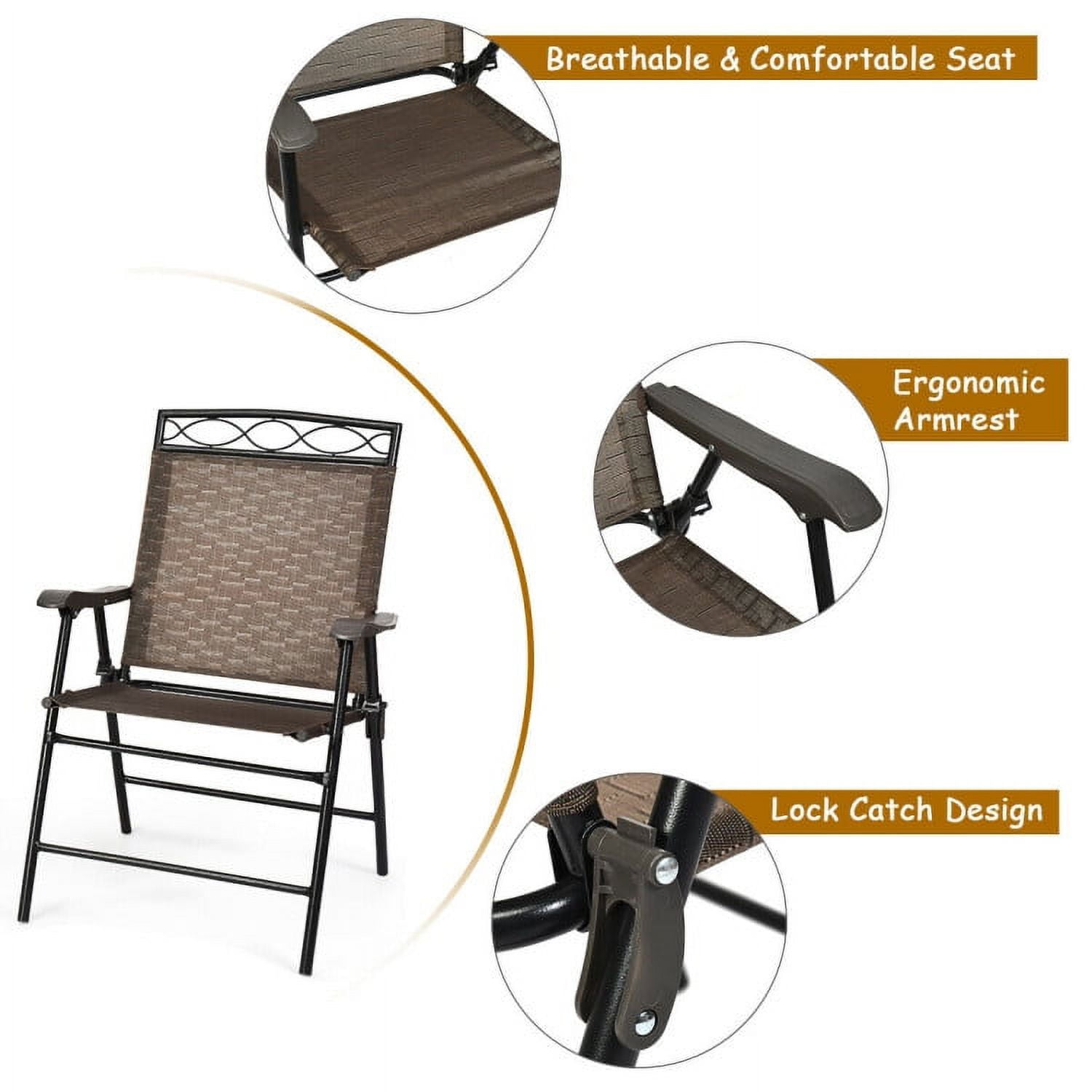 Aimee Lii Patio Dining Set with Patio Folding Chairs and Table, Outdoor Patio Furniture Set