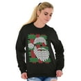 thumbnail image 3 of Ugly Christmas Stitch Santa Claus Unisex Plus Fleece Graphic Sweatshirt Brisco Brands 3X, 3 of 5