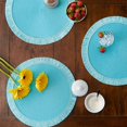 thumbnail image 3 of Set de 6 individuales redondos DII 37 cm color aqua con flecos, 3 of 7