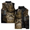 thumbnail image 3 of Nueva chaqueta sin mangas para hombre, chaleco con estampado animal colorido en 3D, chaqueta, abrigo para exteriores, ciclismo, camping, chaqueta cálida para hombre, ropa, 3 of 5