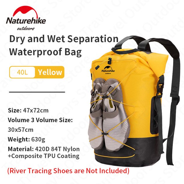 Naturehike-mochila impermeable de TPU de 20-40L, bolsa de viaje deportiva para natación al aire libre, separación seca y húmeda, alta capacidad, resistente al desgaste IPX6 Fivean unisex