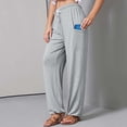 thumbnail image 2 of Sngxgn Women's Casual Loose Wide Leg Cozy Pants Sweatpants Comfy Drawstring High Waisted(Grey,S), 2 of 9
