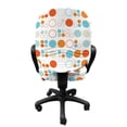 thumbnail image 3 of Geometric Office Chair Slipcover, Simplistic Colorful Circles Rings Ovals Rounds Playroom Design, Protective Stretch Decorative Fabric Cover, Standard Size, Multicolor, by Ambesonne, 3 of 5