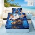 thumbnail image 5 of Manfei Magical Sailboat Canyon Ocean Twin Sheet Sets for Kids Boys and Girls, Nautical Fantasy Print Bedding 3-Piece, 1 Flat Sheet, 1 Fitted Sheet and 1 Pillowcase, 5 of 6