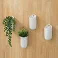 thumbnail image 3 of MyGift Cylindrical Matte White Ceramic Wall Mounted Flower Planter Vases, Modern Set of 4, 3 of 6