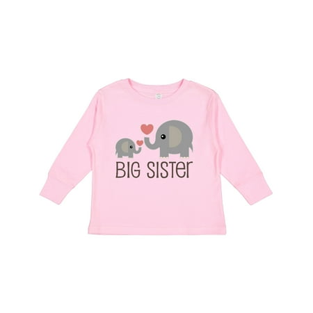 

Inktastic Big Sister Elephant Gift Toddler Toddler Girl Long Sleeve T-Shirt