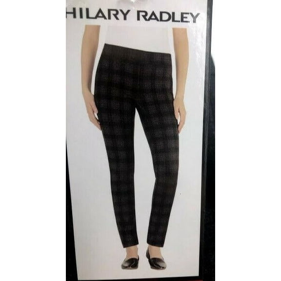 Hilary Radley Ladies’ Stretch Pull on Slim Fit Ponte Pants Size: S, Color: Charcoal Combo