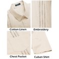 thumbnail image 5 of COOFANDY Men's Short Sleeve Linen Shirt Cuban Beach Shirts Casual Button Down Shirts, 5 of 6