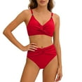 thumbnail image 5 of High Waisted Bikini Sets for Women,Push Up Swimsuits Stretch Fit V Neck Twist Front Bathing Suit, 5 of 7
