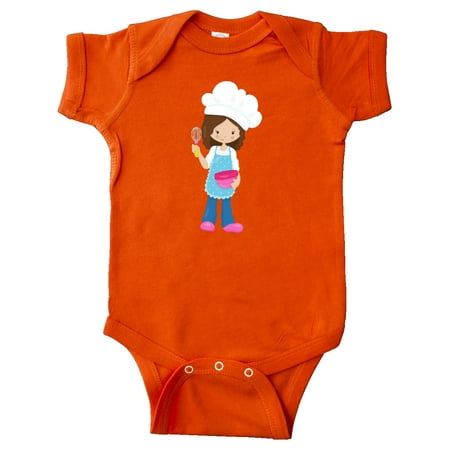 

Inktastic Baking Girl Girl With Chef s Hat Brown Hair Gift Baby Girl Bodysuit