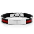 thumbnail image 1 of Mens Black Rubber Bracelet, Red, 1 of 1