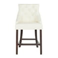 thumbnail image 2 of SAFAVIEH Eleni 26 in. H Tufted Wing Back Counter Stool with Ring, White, Set of 2, 2 of 10