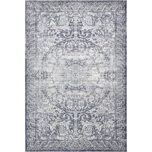 Unique Loom Chateau Traditional Area Rug 10' x 14' 5 Rectangle Navy Blue/Gray