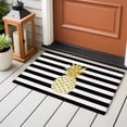 thumbnail image 4 of Entryway Rug 2'x3', Pineapple Small Rug for Kitchen Bathroom Door Mat Indoor Entrance, Modern Abstract Fruits Black White Stripe Non-Slip Area Rugs Floor Mats Carpet Front Door Rugs, 4 of 8