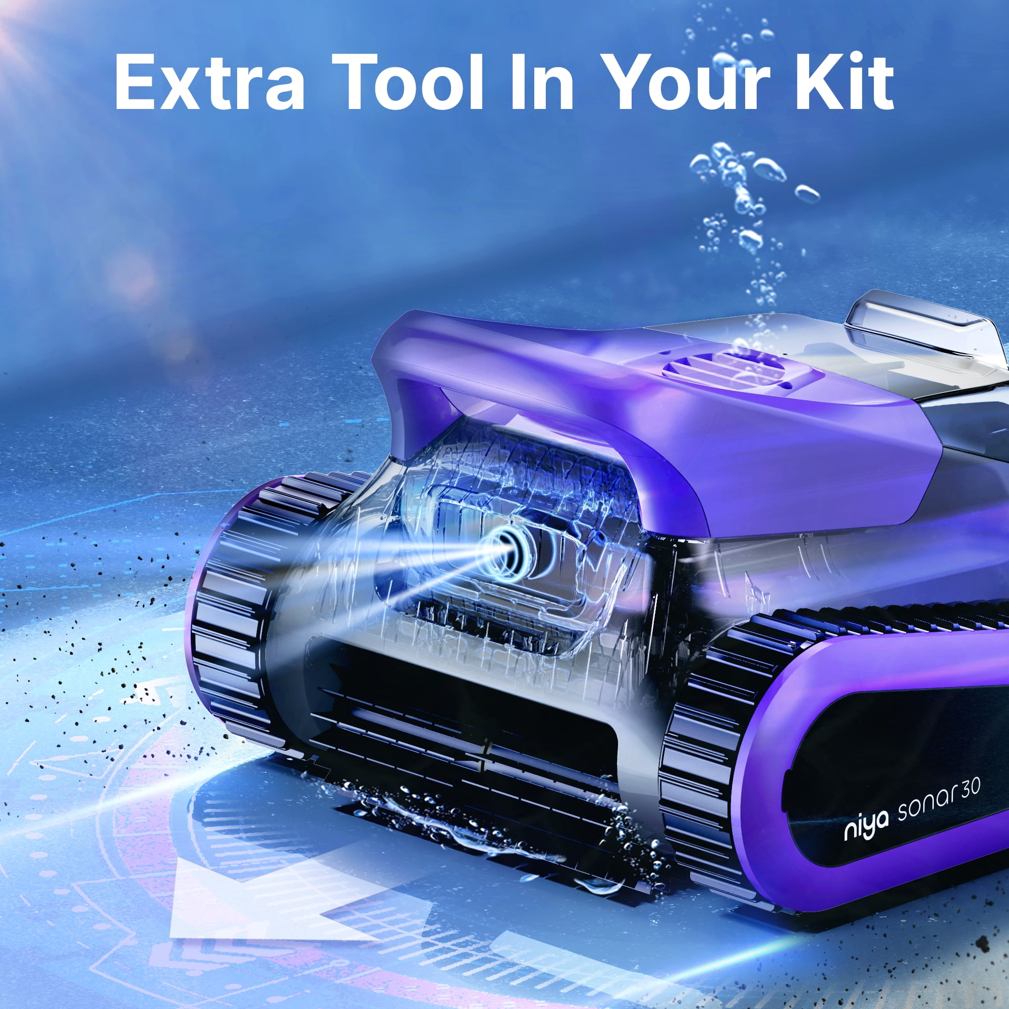 Niya Sonar 30 Cordless Robotic Pool Cleaner from The creators of Dolphin, up to 33 FT in Pool Length, Wall Climbing, Sonar - Powered Navigation