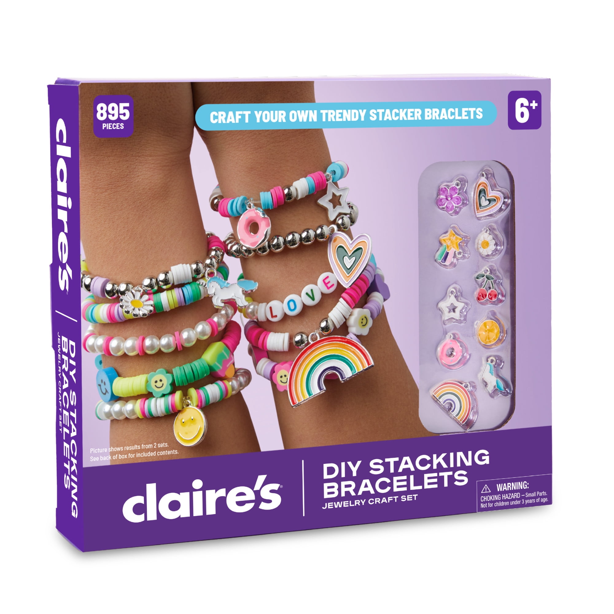 Claire’s® DIY Stacking Bracelets Jewelry Craft Set, Kids Craft Kit, Bracelet Making, Arts & Crafts for Girls