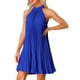 thumbnail image 4 of Vestido sin mangas de cuello halter plisado para mujer Inspire Chic, casual de primavera y verano, color azul, 4 of 6