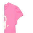 thumbnail image 3 of Wonder Nation Little Girls Short Puff Sleeve Graphic Tee, Sizes 4-10, 3 of 3